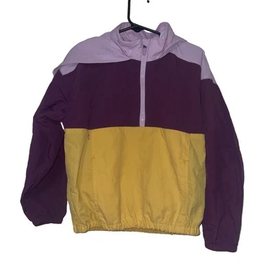 Capuz Old Navy Active Windbreaker amarelo roxo com zíper tamanho XS 5 - Imagem 1 de 4