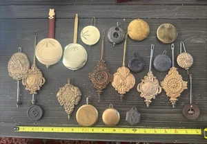 Vintage Clock Pendulum And Key Lot Vintage Antique Clock Maker Clockmakers Parts - Picture 1 of 16