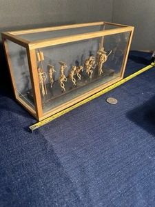 Vintage Japanese Bamboo Craft With glass case, Awa Odori Festival, Bamboo Art - Picture 1 of 6