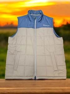 Ariat Vest Mens XL Tan and Blue Crius Insulated Concealed Carry Outdoors  - Bild 1 von 10