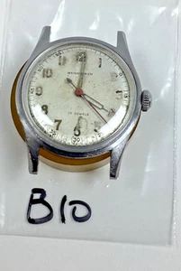 Vintage Military Huguenin 17 Jewel Swiss Watch ETA1080 Running Parts Repair READ - Bild 1 von 12