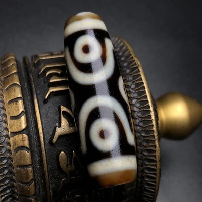 Colgante collar amuleto cuentas tótem de 6 ojos ágata budismo tibetano puro g1657 Foto 1 de 4