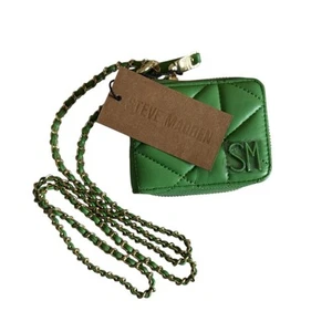 Steve Madden Bkitt Quilted Green Wallet Crossbody Bag Purse New NWT - Picture 1 of 9
