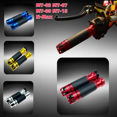 CNC Rubber Handle Throttle Tube Grips For Yamaha MT-03 MT-07 MT-09 MT-15 N-Max - Imagen 1 de 4