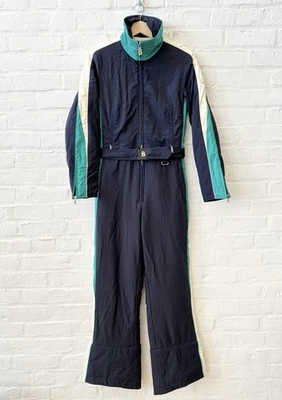 Bogner || Conjunto de traje de esquí chaqueta pantalones de nieve conjunto con cinturón azul marino verde azulado Foto 1 de 4