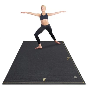 Large Yoga Mat 6'x4'/6'x6'/7'x5'(7mm/9mm), Extra Thick Workout Mats for Home ... - Picture 1 of 7