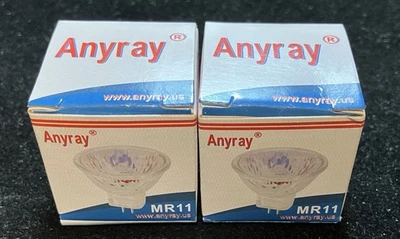 2 Pack Anyray MR11 12V 10W / GU4 Base Lamp / Bulb - Image 1 of 4