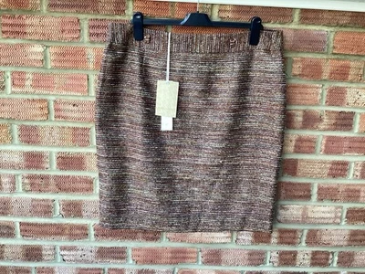 Laura Ashley Women's Boucle Skirt Orange/ Browns With Sparkle NWT Size 18 - Image 1 of 4