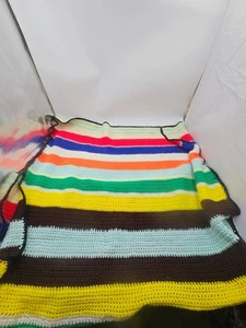 Hand Crocheted afghan blanket, Radiating Multicolors, Soft, 44x63” - Picture 1 of 1