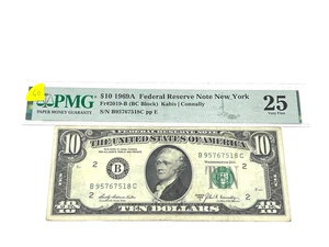 1969A $10 Ten Dollars, FEDERAL RESERVE NOTE New York,'PMG 25 Very Fine', (#50) - Picture 1 of 2