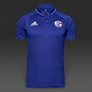HERREN ADIDAS FC SCHALKE 04 2017/2018 POLO FUSSBALL FOOTBALL SHIRT TRIKOT GRÖSSE M - Bild 1 von 9
