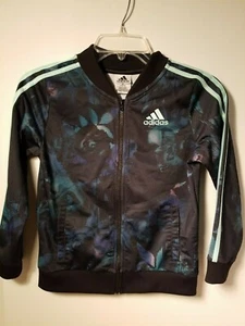 Adidas Girls' Track Jacket Multicolor Techno Floral Print Size 10-12 - Picture 1 of 7