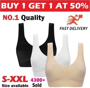 Womens Seamless Comfort Bra Comfy Shapewear Sports Stretch Crop Top Vest Support - Picture 1 of 15