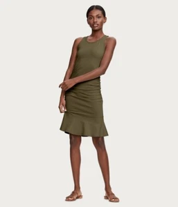 Michael Stars Zaria Shirred Mini Dress, Olive, Size S, NWT - Picture 1 of 12