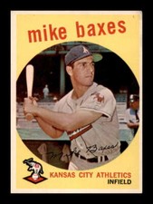 1959 Topps Mike Baxes #381 Kansas City Athletics Set Break