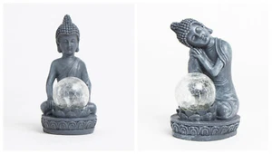LED Buddha Statue Solarlicht hellweiß LED einfach zu installieren Outdoor Deko BH22 - Bild 1 von 6
