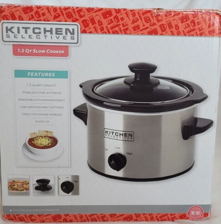 Olla de cocción lenta selectiva de cocina de 1,5 cuartos de galón de acero inoxidable SC152 Foto 1 de 4