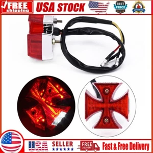 Motorcycle-Choppers Dirt Bike Maltese-Cross LED Rear License Plate Tail Light - Bild 1 von 24
