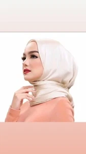 Satin Silk Scarf Hijab Solid Plain Shiny Soft Large Square Head Neck Wrap 90x90 - Picture 1 of 3