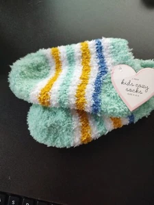 Target Kids Cozy Socks Multi-Color blue green gold white Size-5-6.5 NWT - Picture 1 of 2