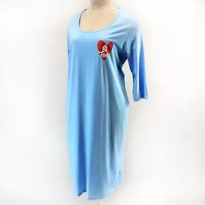 Avenue Catherines Plus Blue Heart Print Mother's Day Nightgown Sleep Shirt 30/32 - Picture 1 of 9