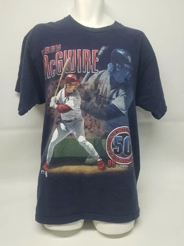 1996-97 Mark McGwire  Back To Back Home Run Seasons 50+ T Shirt Large Cover