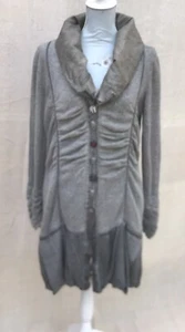 ELISA CAVALETTI Grey Mohair Wool Blend Longline Cardigan Size Large Chest 44” - Picture 1 of 13