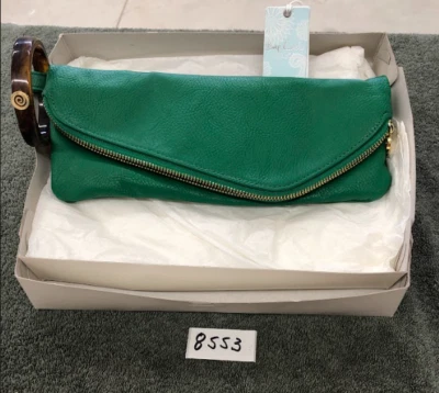 Braçadeira dobrável magnética couro sintético verde torta de lama feminina - Imagem 1 de 2