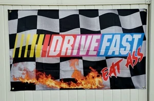 3x5 Fuß Flagge Antrieb Fast Eat A** Garage Schlafsaal Zimmer Wanddekor Bar Mann Höhle - Bild 1 von 3