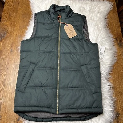 Nuevo con etiquetas Chaleco Original Impermeable Vintage Verde Talla S Pequeño Hombre Puffer (Precio de venta sugerido por el fabricante $60) Foto 1 de 4