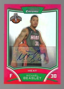 2008-09 Bowman Cromo Michael Beasley Rosso Rifrattore Rookie Auto #1/5 - Foto 1 di 2