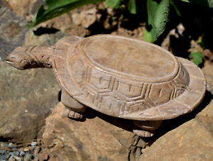 Antique Bobo Tribal Zoomorphic Turtle Hand Carved Wood Stool Burkina Faso Africa