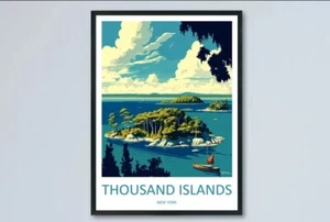 Thousand Islands Travel Print Wall Art Thousand Islands Wall Hanging Home - Picture 1 of 3