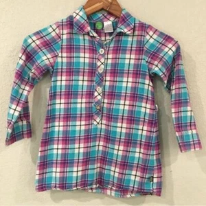 Dollie & Me Girls Sz 7 Plaid Flannel Tunic Shirt 100% Cotton Preppy - Picture 1 of 7