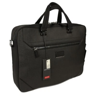 TUMI Gray ASHTON COLLINS Double Compartment Briefcase Bag Laptop NWT - Image 1 of 4