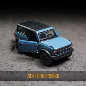 1:64 Ford Bronco Alloy Car Diecast Model - Blue Off-Road SUV Collectors Edition - Picture 1 of 8