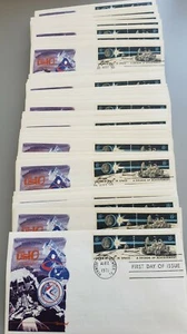 US # 1434-35 Space Achievement Decade FDC, Fleetwood, Kennedy Space Ctr lotto 10 - Foto 1 di 2
