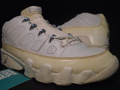 2002 NIKE AIR JORDAN IX 9 RETRÔ BAIXO TRIPLO BRANCO CROMADO PRATA CINZA 303895-111 - Imagem 1 de 4