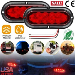 2Pcs 10 LED Stop/Turn/Tail Brake Lights Truck Trailer RV Boat Kit Waterproof - Picture 1 of 7