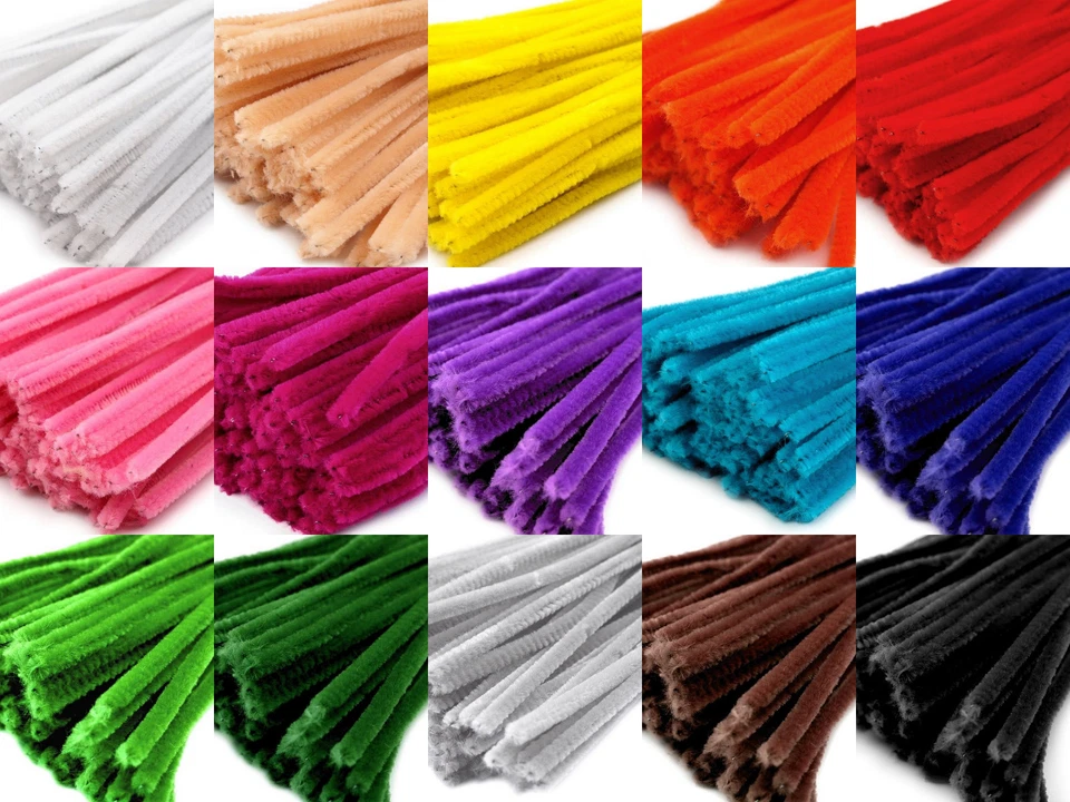 20 St. Pfeifenputzer Chenilledraht Biegeplüsch Pfeifenreiniger Ø 6 mm - 30 cm. - Bild 1 von 1