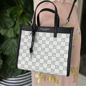 Marc Jacobs H007L01SP22 Mini Grind Perforated Leather Crossbody Tote - Picture 1 of 15