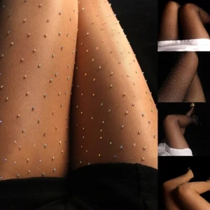 Sexy Womens Glitter Mesh Tights Pantyhose Rhinestone Lady Tights Stockings - Picture 1 of 14
