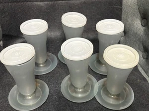 6 tazas altas de parfait de postre gris transparente vintage TUPPERWARE #754 y tapas #296 - Imagen 1 de 7