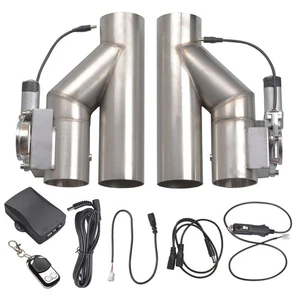 2Pcs 3"Electric Exhaust Downpipe Y-Pipe Valve + One Controller Remote Kit - Picture 1 of 8