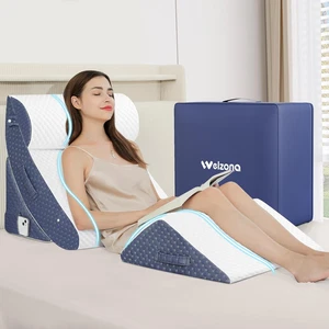 4Pcs Orthopedic Bed Wedge Pillow Set for Post Surgery, Gel-Infused Memory Foam - Picture 1 of 12