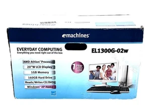 Vtg eMachines EL1300G-02W Desktop Computer 1GB 160GB Monitor TESTED READ BELOW! - Picture 1 of 24