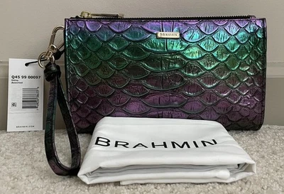 Brahmin DAISY Large Zip Wristlet Clutch Multi LABYRINTH (?) Metallic Ombre NWT - Image 1 of 4
