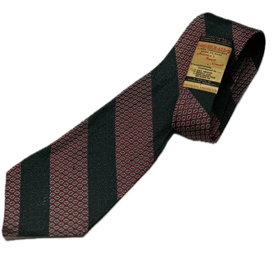 Corbata oscilante vintage de los años 30 y 40 NOS corbata Phoenix verde seda rayas 3,75 x 46 Foto 1 de 4