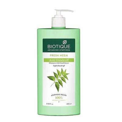 Champú y acondicionador anticaspa Biotique Fresh Neem | Cuidado del cabello a base de hierbas 650 ml Foto 1 de 4