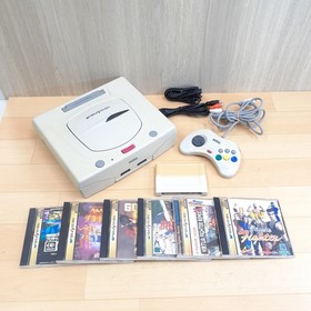 SEGA SATURN CONSOLE Japan White Bundle with 6 Games 1 Controller & Memory tested